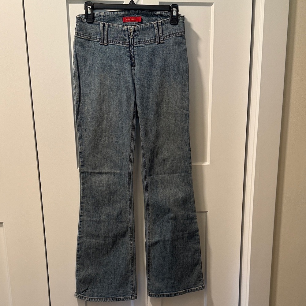 River Island Women's Denim Blue Flared Jeans Size 8